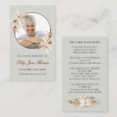 水彩葬儀祈りの言葉カード 思い出を愛する| 名刺 (正面/裏面)