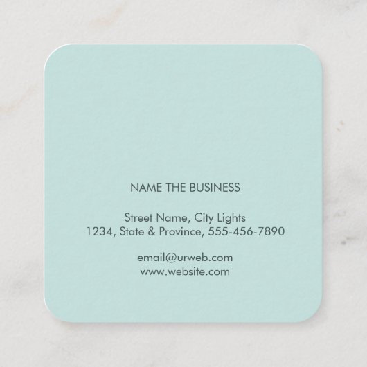 水彩蓮の花のロゴ癒しマッサージヨガ スクエア名刺 (裏面)