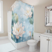 水彩蓮の花の夢の風景日本のスタイル シャワーカーテン (インサイチュ)
