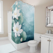 水彩蓮の花の夢の風景日本のスタイル シャワーカーテン (インサイチュ)