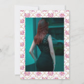 水彩蓮の花インディアンお祝いオブ・ライフ 招待状 (裏面)