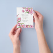 水彩蓮の花インディアン結婚ズ チラシ (手)