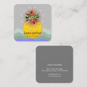 水彩蓮の花ヒーリングマ絵を描ッサージヨガ スクエア名刺 (正面/裏面)