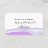 水彩蓮の花ピンクパープル(ばちゃばちゃ)跳ねる 名刺 (裏面)