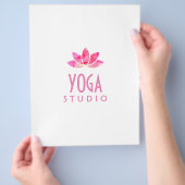 水彩蓮の花フライヤー チラシ (手)