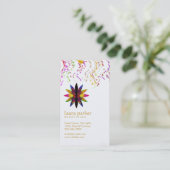 水彩蓮の花ヨガメディテーション健康スパ 名刺 (スタンド正面)