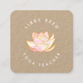 水彩蓮の花ヨガ先生 スクエア名刺 (正面)