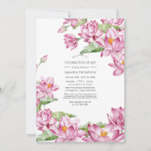 水彩蓮の花 インドの生命のお祝い 招待状 (正面)