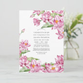 水彩蓮の花 インドの生命のお祝い 招待状 (スタンド正面)