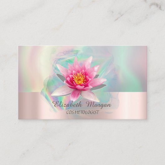 水彩蓮ホログラフィカラフルックインク 名刺 (正面)