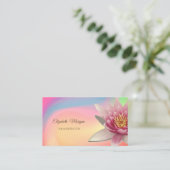 水彩蓮ヨガカラフル 名刺 (スタンド正面)