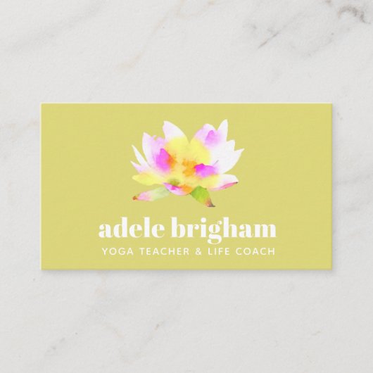 水彩蓮ヨガ先生&ライフコーチ 名刺 (正面)