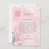 水彩蓮中国の結婚蓮 サンキューカード (裏面)