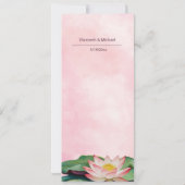 水彩蓮結婚のメニューカード 招待状 (裏面)