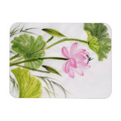 水彩蓮絵画花2 マグネット (横)