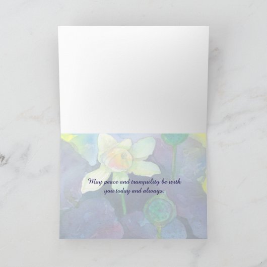 水彩蓮考え花 カード (内部)