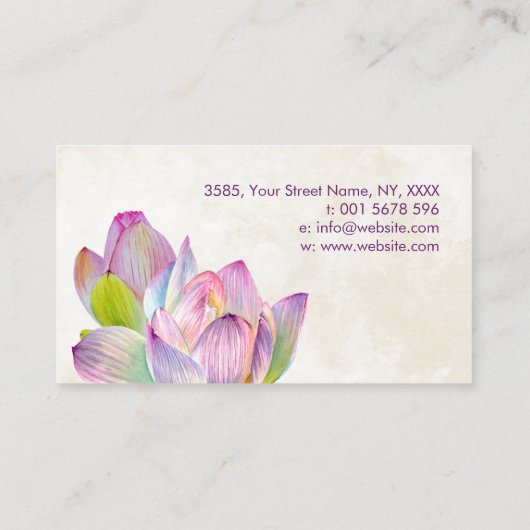 水彩蓮花名刺 名刺 (裏面)