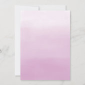 水彩薄紫グラデーション書道赤ちゃんシャワー 招待状 (裏面)