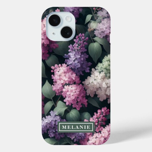 水彩薄紫パーソナライズされた花 Case-Mate iPhoneケース (裏面)