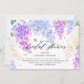 水彩薄紫ブライダルシャワーの招待 招待状 (正面)