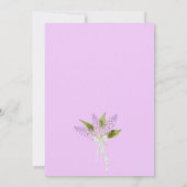 水彩薄紫ブーケ春フローラ結婚ズ 招待状 (裏面)