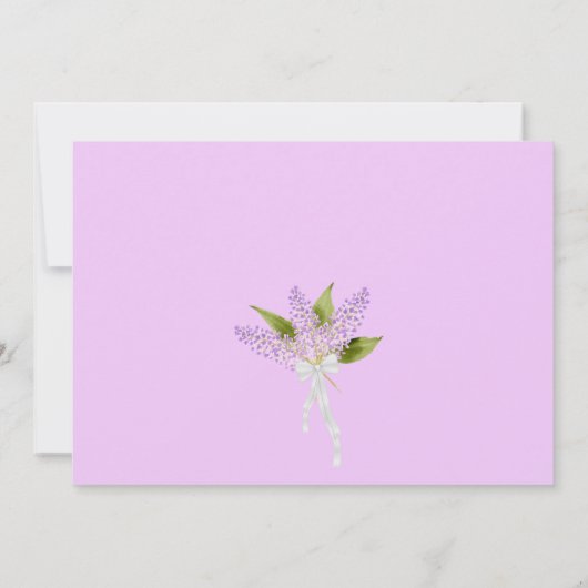 水彩薄紫ブーケ結婚のリハーサルディナー 招待状 (裏面)