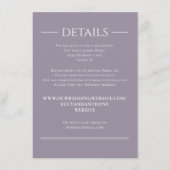 水彩薄紫ラベンダーウェブサイト詳細のRSVP エンクロージャーカード (正面)