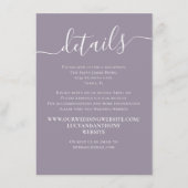 水彩薄紫ラベンダーシンプル詳細QRコード エンクロージャーカード (正面)