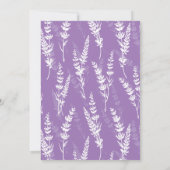  水彩薄紫ラベンダーフローラブライダルシャワー 招待状 (裏面)