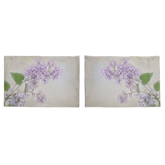 水彩薄紫分岐 枕カバー (バックセット)