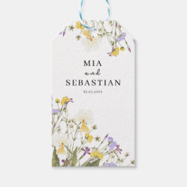 水彩薄紫結婚ズ ギフトタグ