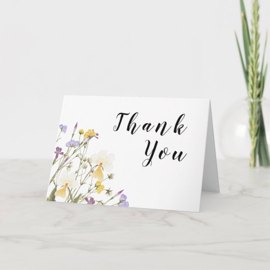 水彩薄紫結婚ズ サンキューカード (正面)