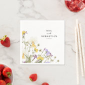 水彩薄紫結婚ズ スタンダードカクテルナプキン (インサイチュ)