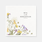 水彩薄紫結婚ズ スタンダードカクテルナプキン (正面)