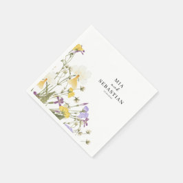 水彩薄紫結婚ズ スタンダードカクテルナプキン