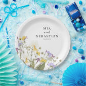 水彩薄紫結婚ズ ペーパープレート (パーティー)