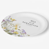 水彩薄紫結婚ズ ペーパープレート (アングル)