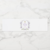 水彩薄紫花アーチ最初の聖餐式 ペットボトルラベル (シングルラベル)