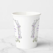 水彩薄紫花アーチ最初の聖餐式 紙コップ (左)
