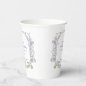 水彩薄紫花アーチ最初の聖餐式 紙コップ (右)