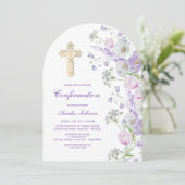 水彩薄紫花アーチ確認 招待状 (スタンド正面)