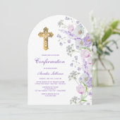 水彩薄紫花アーチ確認 招待状 (スタンド正面)