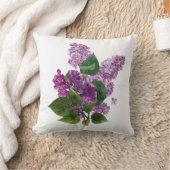 水彩薄紫花インパープルマウーブフローラ クッション (ブランケット)