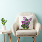 水彩薄紫花インパープルマウーブフローラ クッション (椅子)