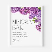 水彩薄紫花ブライダルシャワーミモサバー ポスター