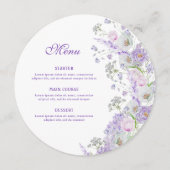 水彩薄紫花ラウンド メニュー (正面)