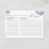 水彩薄紫花レシピカード エンクロージャーカード (正面)