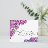 水彩薄紫花植物園ありがとう ポストカード (スタンド正面)