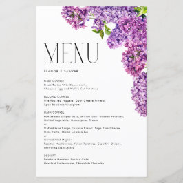 水彩薄紫花結婚植物園