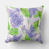 水彩薄紫花 クッション (正面)
